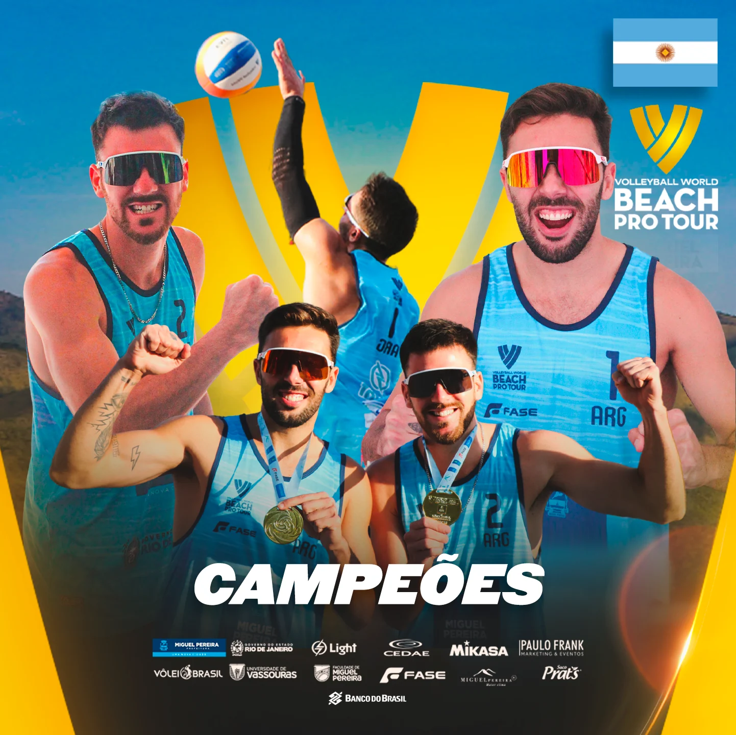 Peça campeões do World Beach Pro Tour